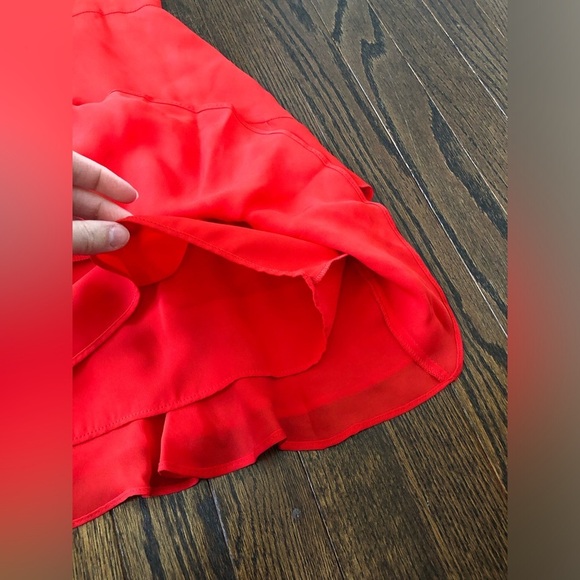 Parker Women’s 0 Tangia 100% Silk Ruffled Tiered Mini Dress in Red Flare - NWT! - Picture 12 of 15